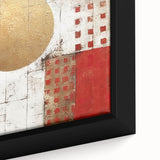 Close-up of a framed canvas art piece showcasing vibrant abstract strokes in various colors, perfect for modern home decor and artistic expression. This striking wall art adds a contemporary touch to any living space.