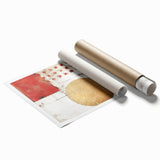 Abstract wall art print featuring vibrant, colorful strokes in blue, yellow, and pink on a textured background, rolled and ready for framing or display. Perfect for modern interior decor, this artwork adds a dynamic and creative touch to any space.