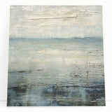 Abstract strokes wall art on stretched canvas in soft pastel colors, leaning against a wall, showcasing a modern and minimalist design ideal for contemporary home decor.