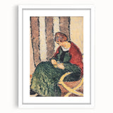 Modern Wall Art: Lady with Red Shawl - Contemporary Art Print