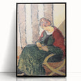 Modern Wall Art: Lady with Red Shawl - Contemporary Art Print