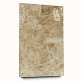 Abstract wall art featuring vibrant strokes in shades of blue, pink, and gold, displayed in a side view with acrylic glass and pins, perfect for modern decor.