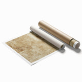 Abstract wall art print showcasing vibrant strokes in shades of blue, orange, and yellow, rolled for easy shipping, perfect for modern home decor enhancement.