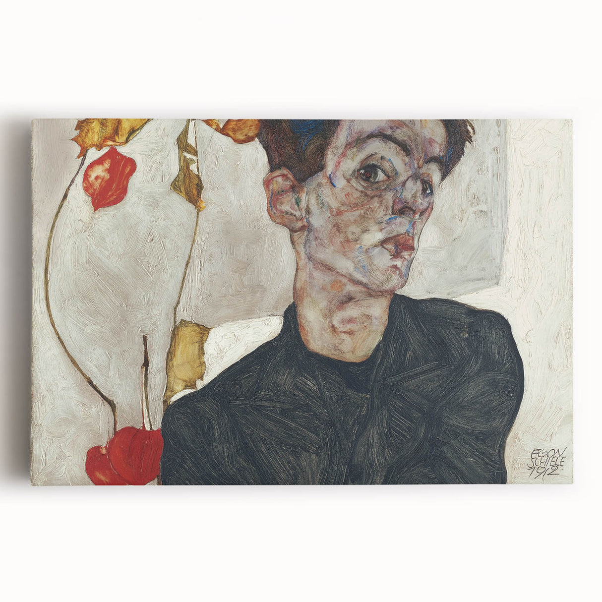 Modern Wall Art: Egon Schiele’s Self-Portrait with Physalis