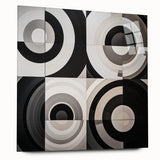 Modern Geometric Bedroom Wall Art - Black and White Canvas Print