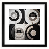 Modern Geometric Bedroom Wall Art - Black and White Canvas Print