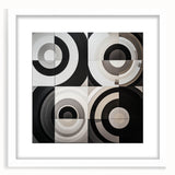 Modern Geometric Bedroom Wall Art - Black and White Canvas Print