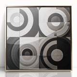 Modern Geometric Bedroom Wall Art - Black and White Canvas Print