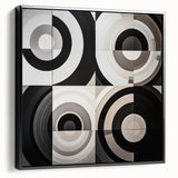 Modern Geometric Bedroom Wall Art - Black and White Canvas Print