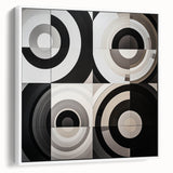 Modern Geometric Bedroom Wall Art - Black and White Canvas Print