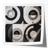 Modern Geometric Bedroom Wall Art - Black and White Canvas Print