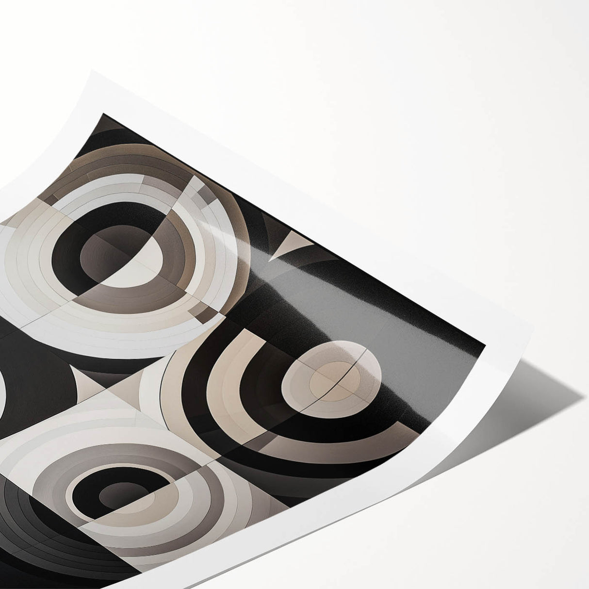 Modern Geometric Bedroom Wall Art - Black and White Canvas Print