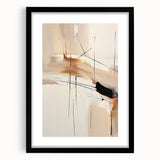 Custom Dining Room Wall Décor - Abstract Beige, Gold & Black Art