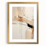 Custom Dining Room Wall Décor - Abstract Beige, Gold & Black Art