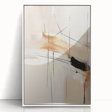 Custom Dining Room Wall Décor - Abstract Beige, Gold & Black Art