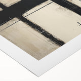 Minimalist Abstract Living Room Wall Art – Black & Beige Canvas