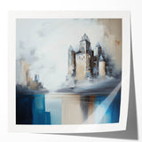 Abstract architecture wall art print showcasing glossy geometric shapes in vibrant colors, ideal for modern home decor and artistic interior design.