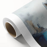 Abstract architectural wall art on rolled canvas, showcasing geometric shapes in vibrant colors, ideal for modern decor. Packaged securely in a sturdy tube.