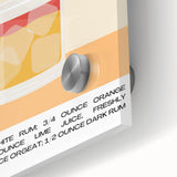 Large abstract wall art in mid-century modernist style, featuring vibrant colors on acrylic glass.