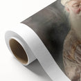 Holiday Decor Prints - Santa with Wrapped Gift Festive Christmas Art