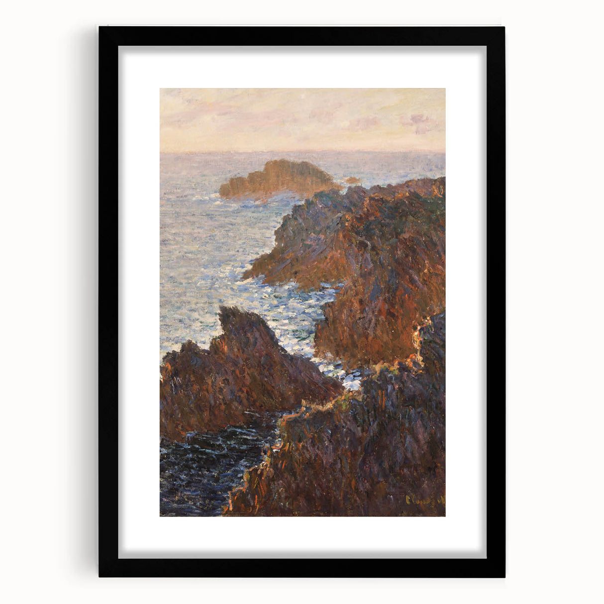 Impressionist Wall Art: Claude Monet's Rocks at Belle Isle Print
