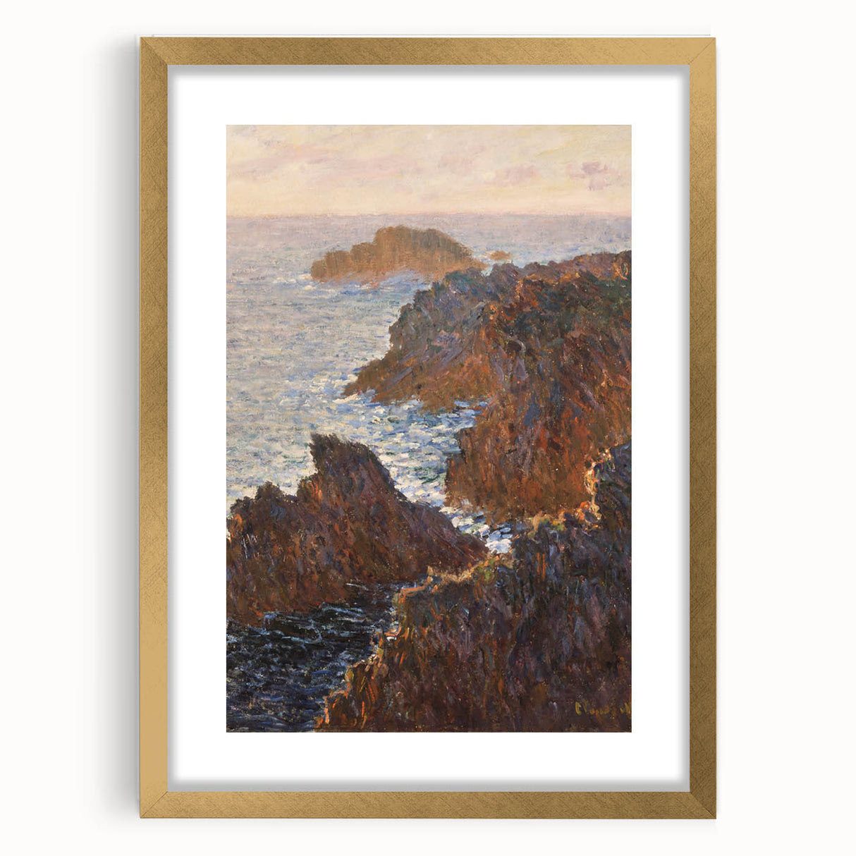 Impressionist Wall Art: Claude Monet's Rocks at Belle Isle Print