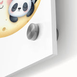 Kids Room Art Prints - Sleeping Moon & Panda Nursery Wall Decor