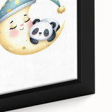 Kids Room Art Prints - Sleeping Moon & Panda Nursery Wall Decor