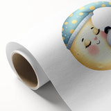 Kids Room Art Prints - Sleeping Moon & Panda Nursery Wall Decor