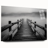 Acrylic glass landscape bridge design viewed from the side, showcasing vivid colors and intricate details, ideal for modern art enthusiasts and home decor.