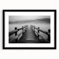 Black landscape bridge frame with a white mat, showcasing a modern design. Ideal for displaying artwork or photographs, enhancing any home decor style.