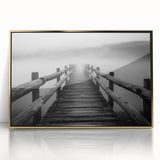 Framed acrylic artwork depicting a golden landscape bridge, showcasing vibrant colors and intricate details, perfect for home décor or art collectors.