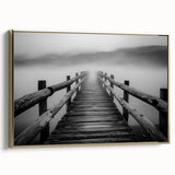 Framed canvas art showcasing a landscape bridge design with gold accents, featuring a side view that highlights intricate details and vibrant colors, ideal for home décor.