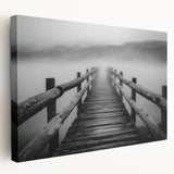 Stretched canvas artwork showcasing a vibrant landscape bridge scene, featuring rich colors and intricate details, ideal for enhancing modern home decor.