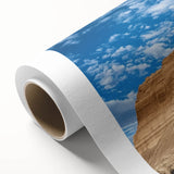 Vibrant rolled canvas artwork depicting a stunning landscape of canyons, showcasing rich earthy tones and intricate details, ideal for home decor enhancement.