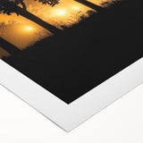 Rolled canvas artwork depicting a serene countryside landscape with rolling hills, vibrant green fields, and a clear blue sky, ideal for home decor.