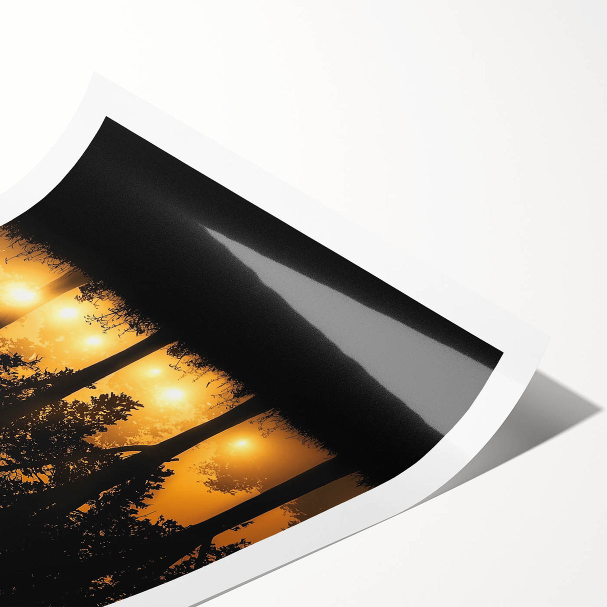 Scenic countryside landscape rolled canvas print showcasing vibrant green fields and a serene blue sky, ideal for home decor and art enthusiasts.