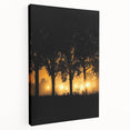 Stretched canvas artwork depicting a vibrant countryside landscape with rolling hills, lush greenery, and a serene sky, perfect for home decor. Ideal for nature lovers.
