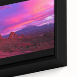 Close-up of a desert landscape framed canvas print showcasing vibrant colors and intricate details, perfect for enhancing home decor with a natural theme.