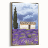 Framed canvas artwork showcasing a serene landscape of golden fields under a clear blue sky, providing an elegant touch to home decor. Ideal for nature lovers seeking tranquility.