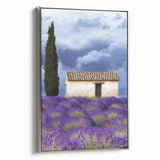 Framed canvas artwork depicting serene fields landscape with vibrant green grass and subtle silver accents, showcasing modern decor style ideal for home interiors.