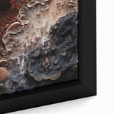 Extra large framed canvas featuring textured black wall art with colorful abstract elements, ideal for living room decor.