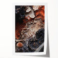 Extra large rolled print featuring close-up of natural elements with muted earth tones.