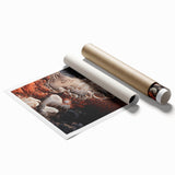 Extra large rolled print featuring close-up floral elements in natural tones, ideal for classy bathroom wall art.