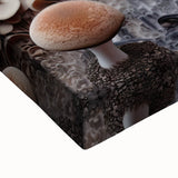 Large art black and white landscape painting on stretched canvas, featuring close-up natural elements.