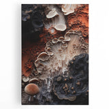 Black and white close-up photo of natural elements on a stretched canvas, ideal for kitchen wall art.