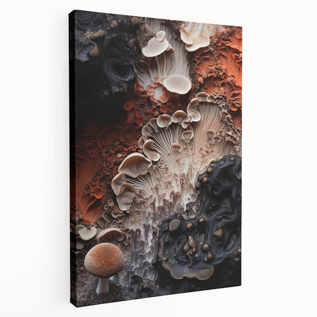 Large abstract art on stretched canvas featuring earthy green and brown tones, suitable for kitchen wall decor.