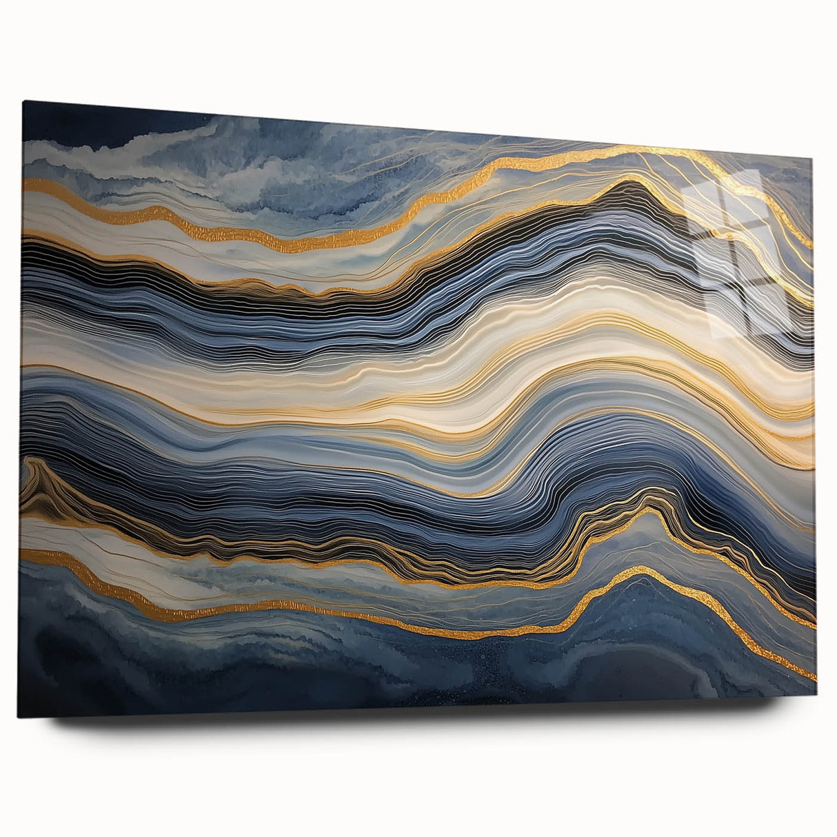 Large abstract wall art on acrylic glass featuring a close-up of natural elements in earthy tones.