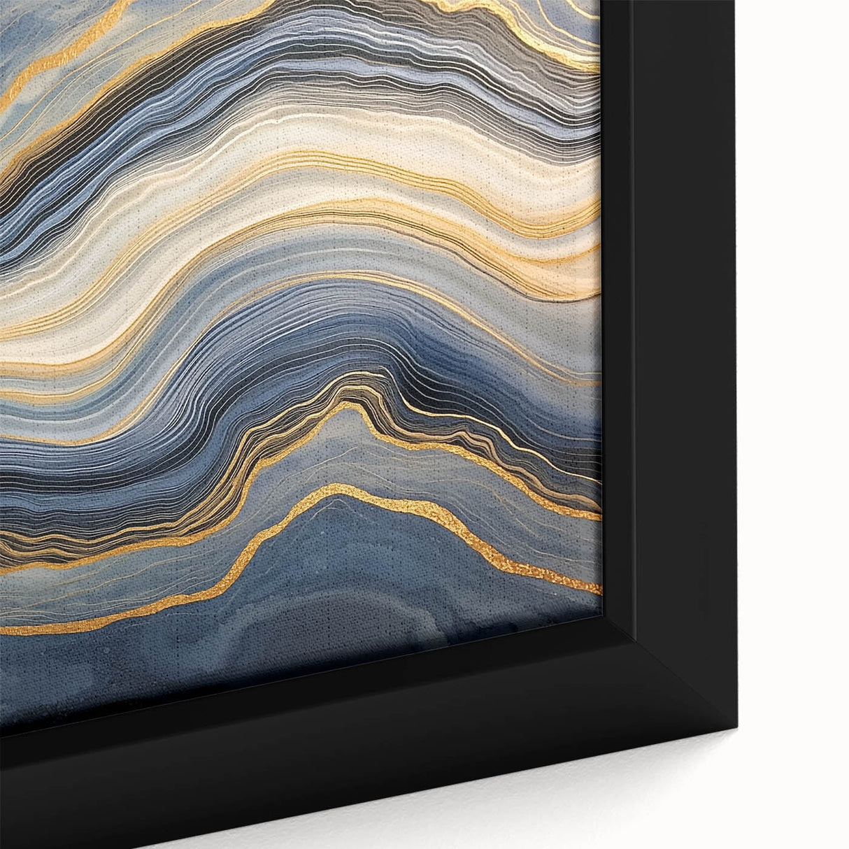 Extra large framed canvas featuring a close-up of nature elements in black with colorful, textured details.