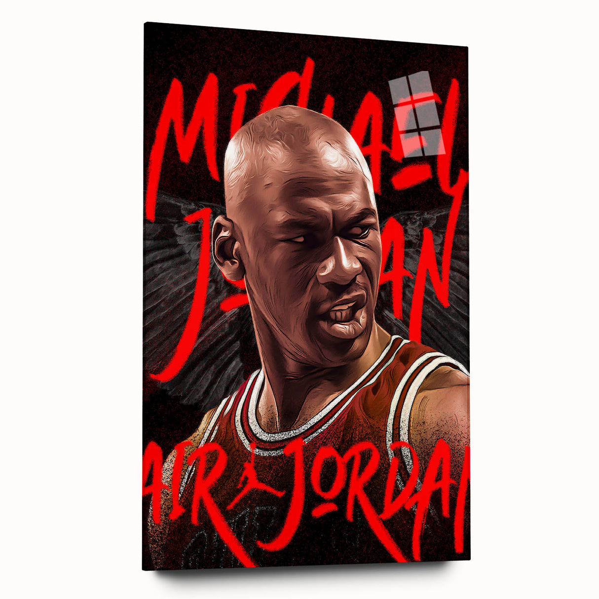 Iconic Pop Art Wall Art - Jordan Canvas with Red and Black